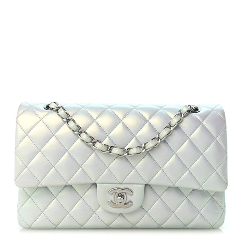 Medium Quilted Lambskin Flap Shoulder Bag - Light Blue