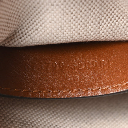 Mini Calfskin Canvas Hobo Bag