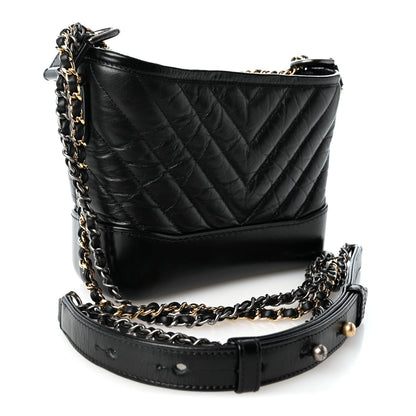 Small Quilted Calfskin Hobo Bag - Black