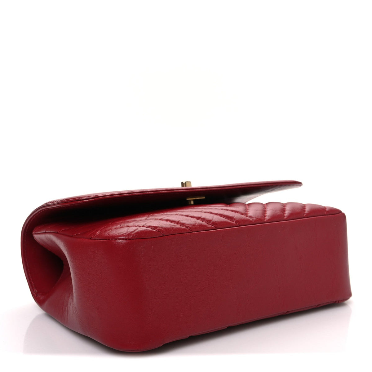 Quilted Calfskin Flap Shoulder Bag - Red