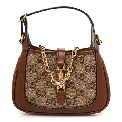 Mini Calfskin Canvas Hobo Bag