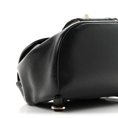 Mini Quilted Caviar Backpack - Black