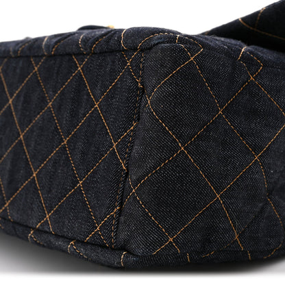 Quilted Flap Shoulder Bag - Blue