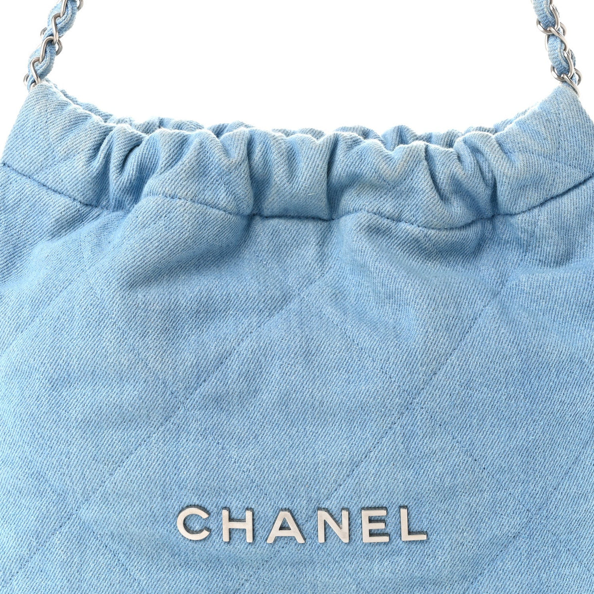 Quilted Handbag - Light Blue