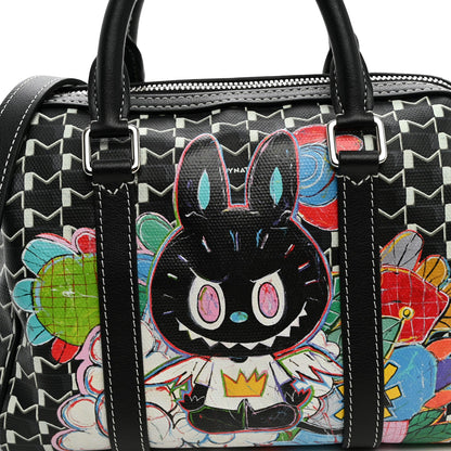 Calfskin Canvas Handbag - Black