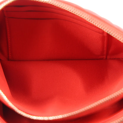 Small Quilted Lambskin Clutch Bag - Red