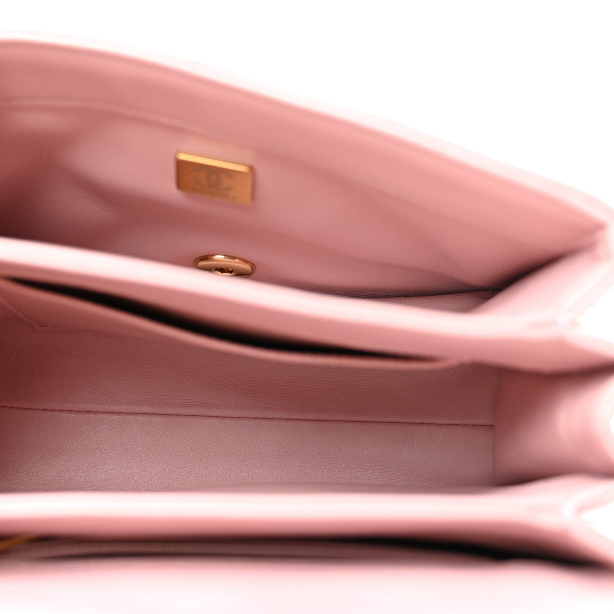 Small Quilted Lambskin Flap Shoulder Bag - Pink