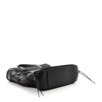 Calfskin Nylon Tote Bag - Black