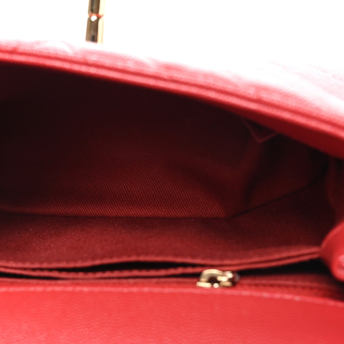 Mini Quilted Caviar Flap Shoulder Bag - Red