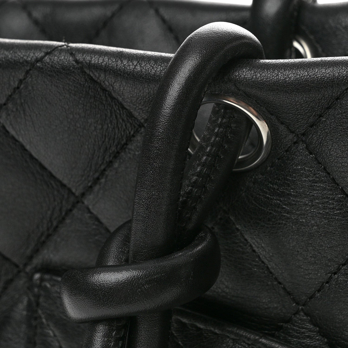 Large Quilted Calfskin Tote Bag - Black