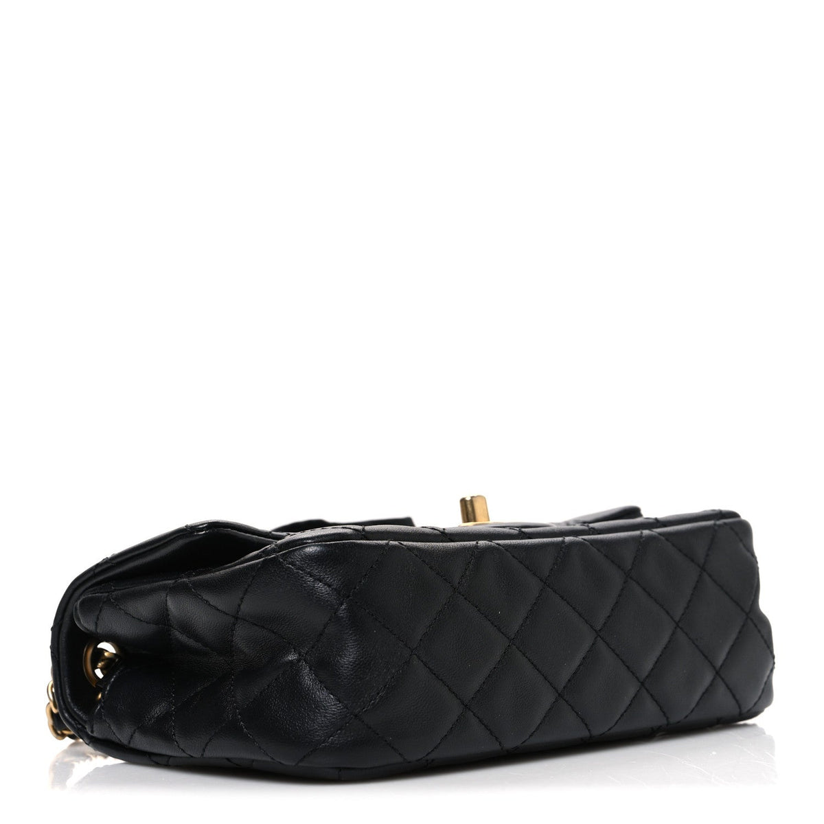 Mini Quilted Lambskin Flap Shoulder Bag - Tan