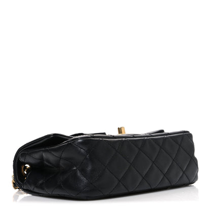 Mini Quilted Lambskin Flap Shoulder Bag - Tan