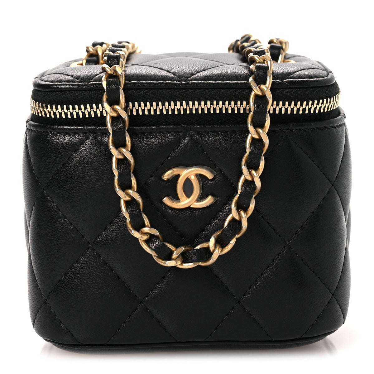 Mini Quilted Lambskin Handbag - Black