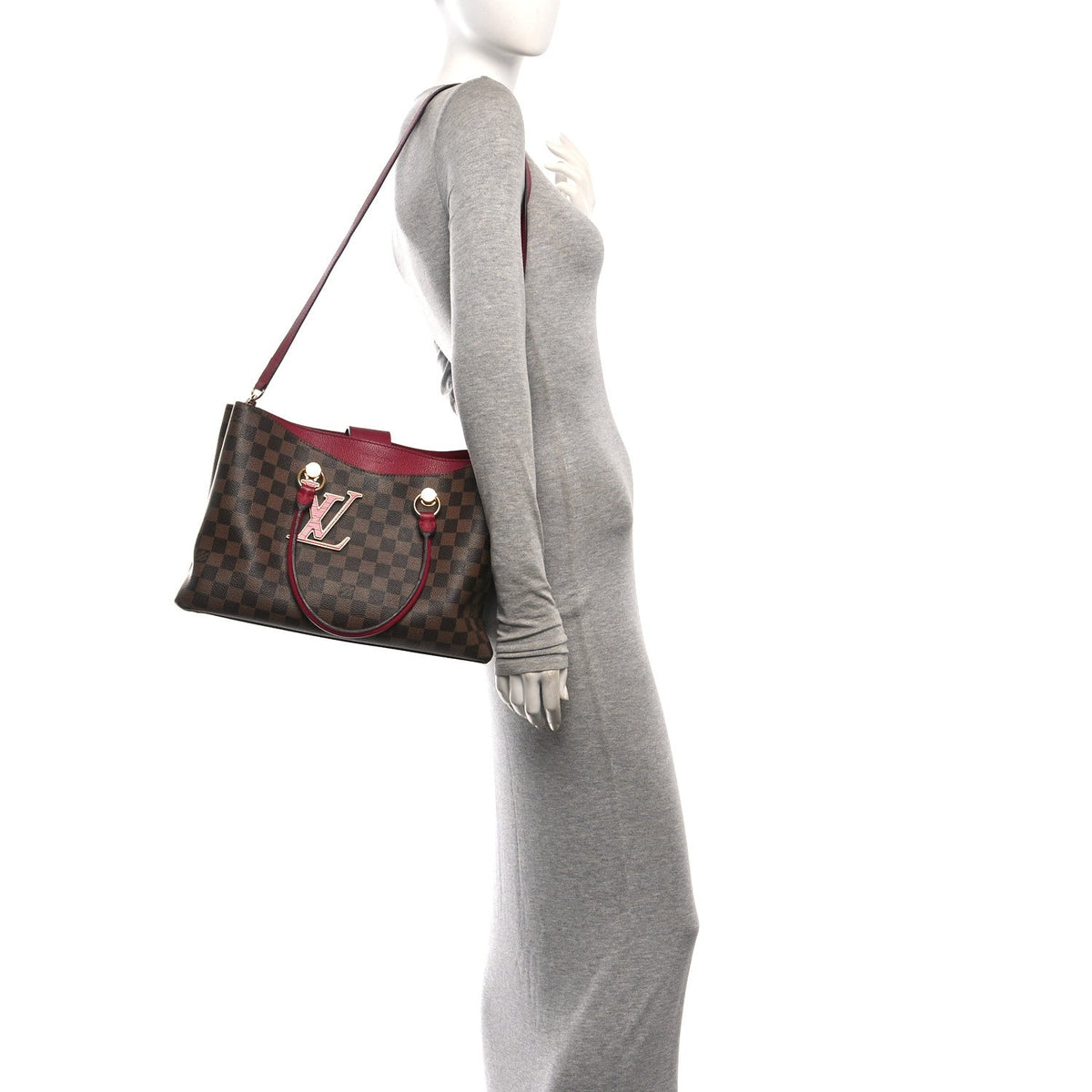 Damier Ebene Lv Riverside Lie De Vin Handbag