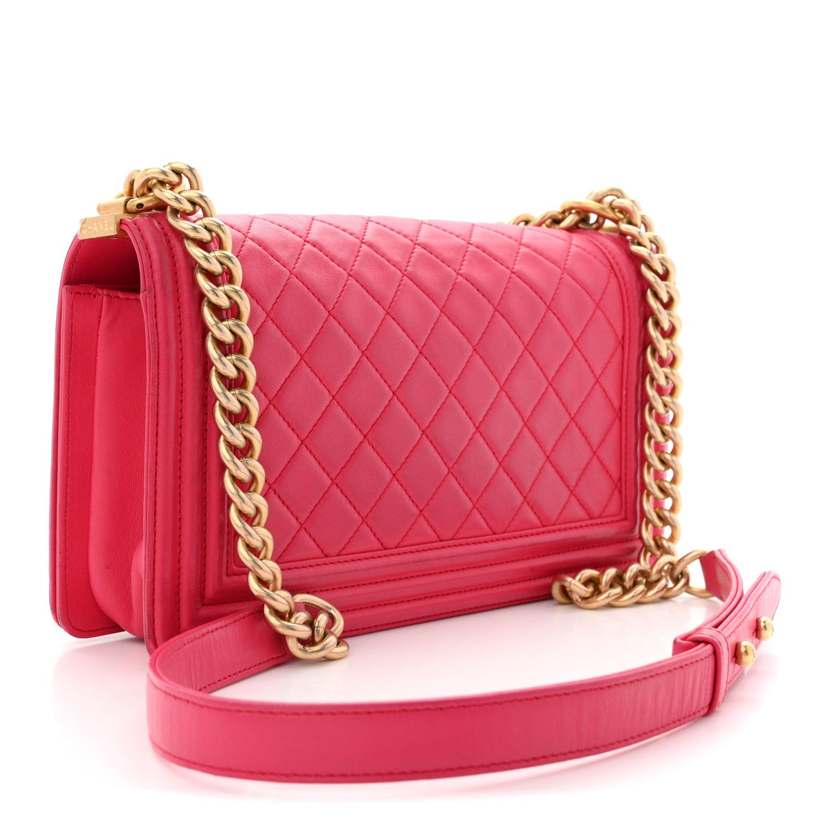 Medium Quilted Lambskin Flap Shoulder Bag