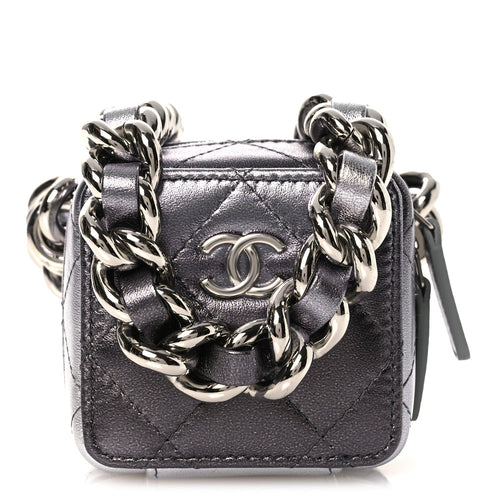 Quilted Lambskin Clutch Bag - Black