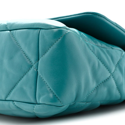 Large Quilted Lambskin Flap Shoulder Bag - Green