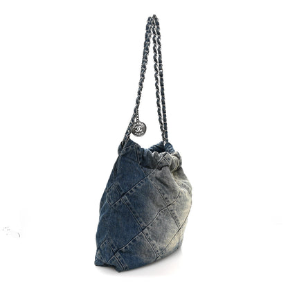 Small Quilted Handbag - Blue