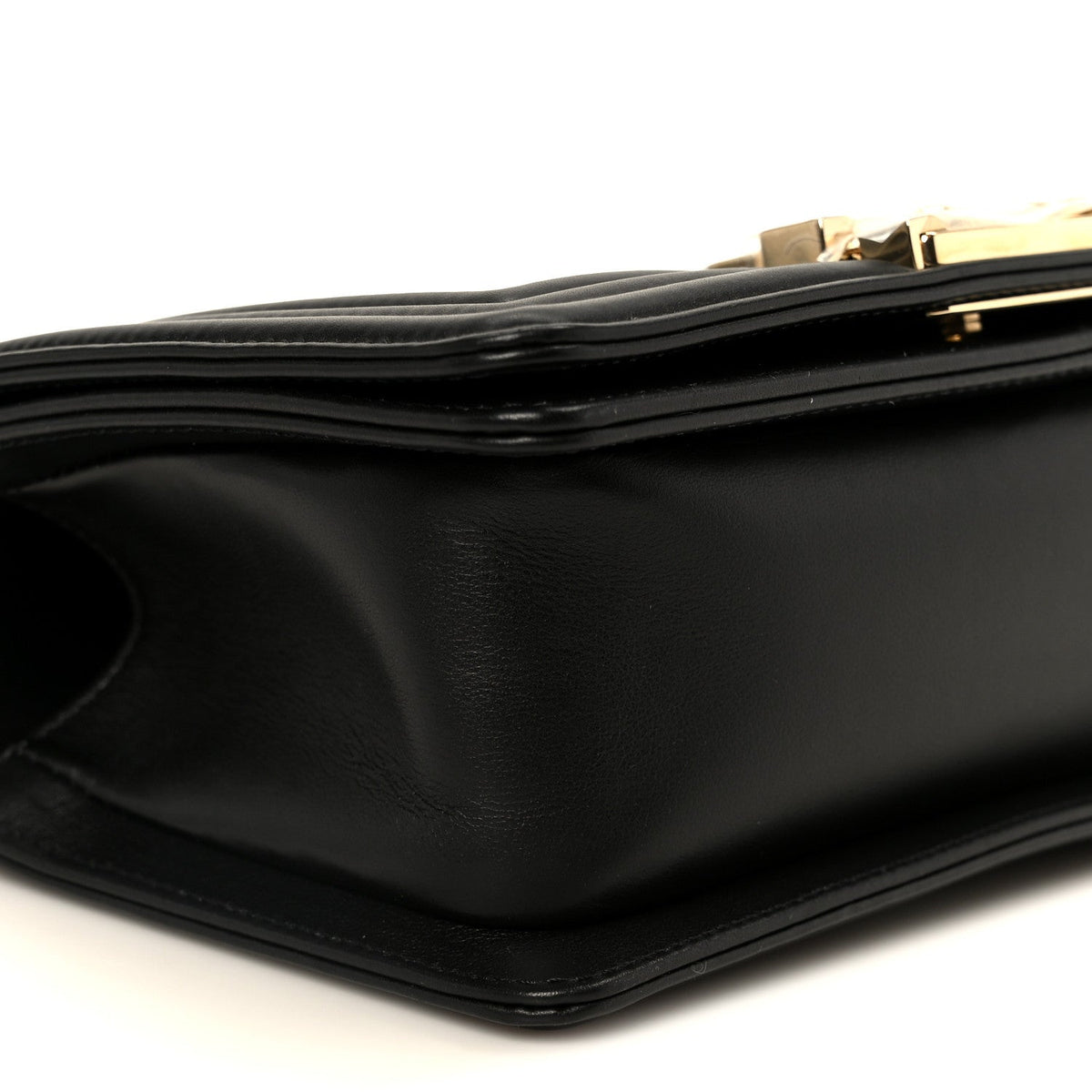 Small Quilted Lambskin Flap Shoulder Bag - Black