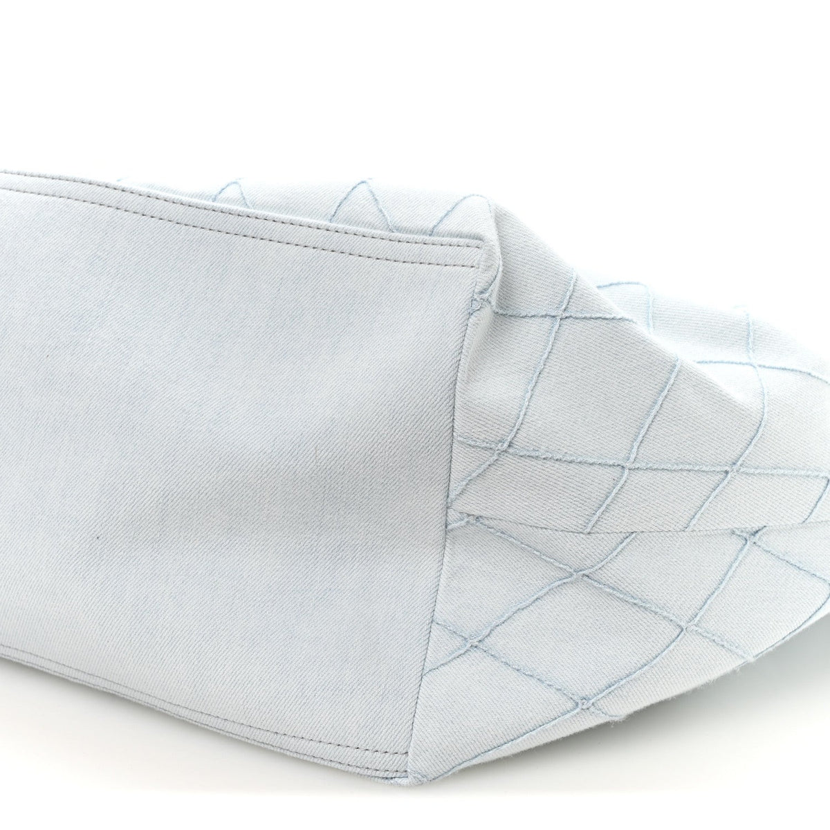 Small Quilted Calfskin Tote Bag - Light Blue