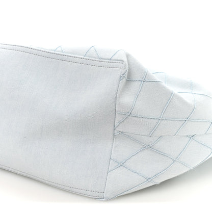 Small Quilted Calfskin Tote Bag - Light Blue