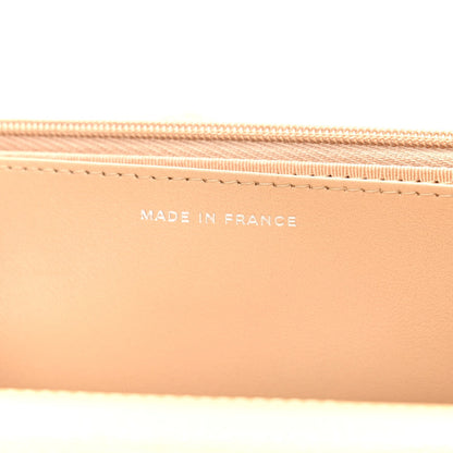 Quilted Caviar Wallet Bag - Beige