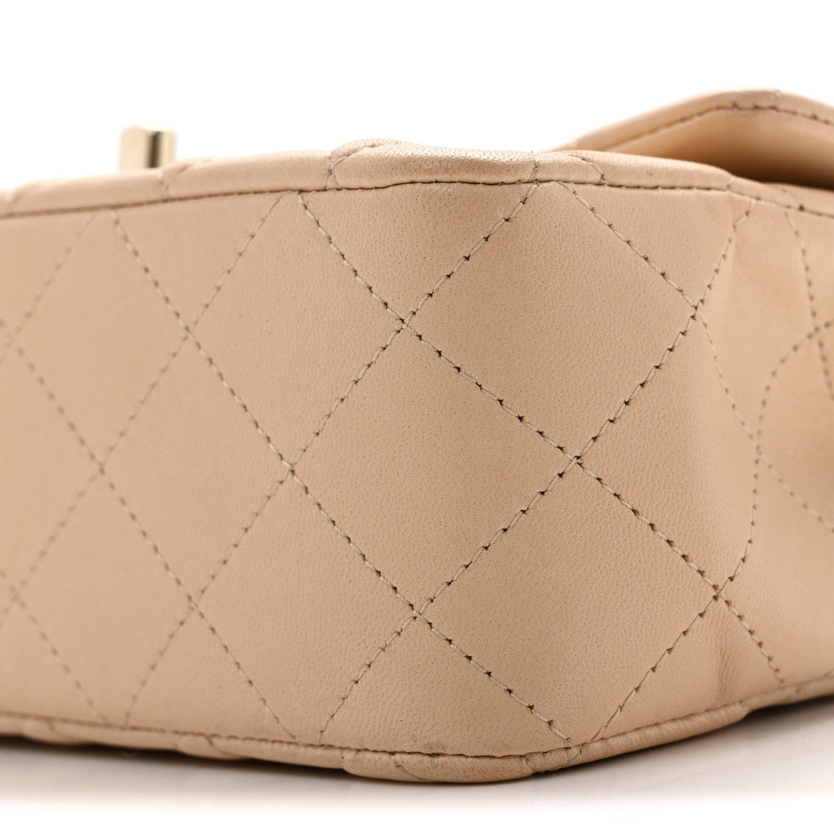 Mini Quilted Lambskin Flap Shoulder Bag - Tan