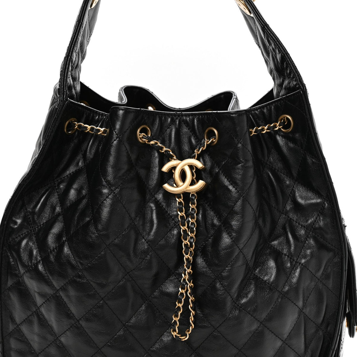 Medium Quilted Calfskin Handbag - Black