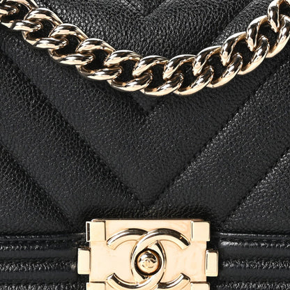 Mini Quilted Caviar Flap Shoulder Bag - Black