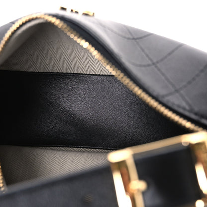 Quilted Lambskin Hobo Bag - Black
