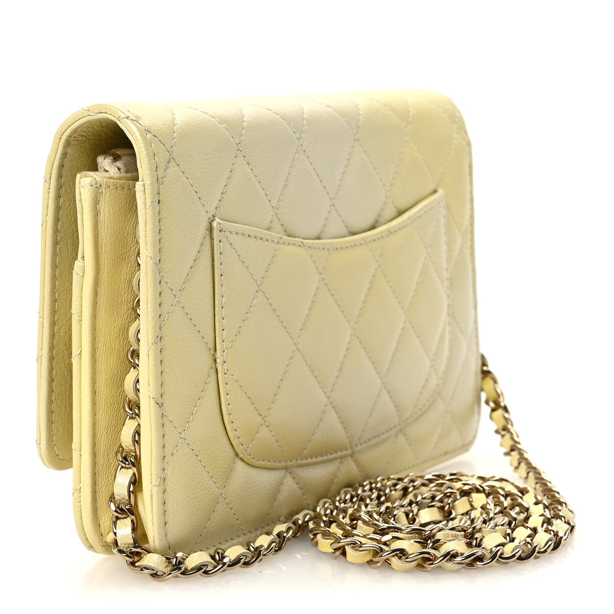 Quilted Goatskin Wallet Bag - Yellow