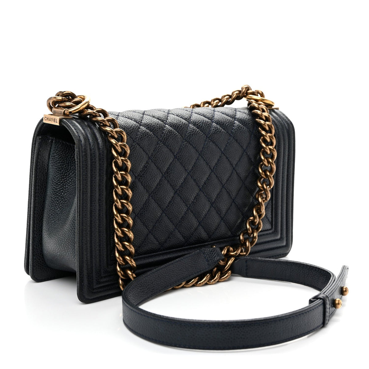 Medium Quilted Caviar Flap Shoulder Bag