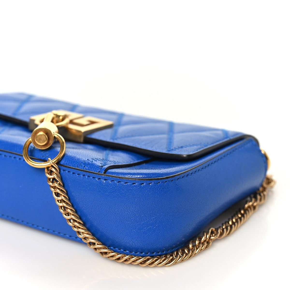 Mini Quilted Goatskin Handbag - Blue