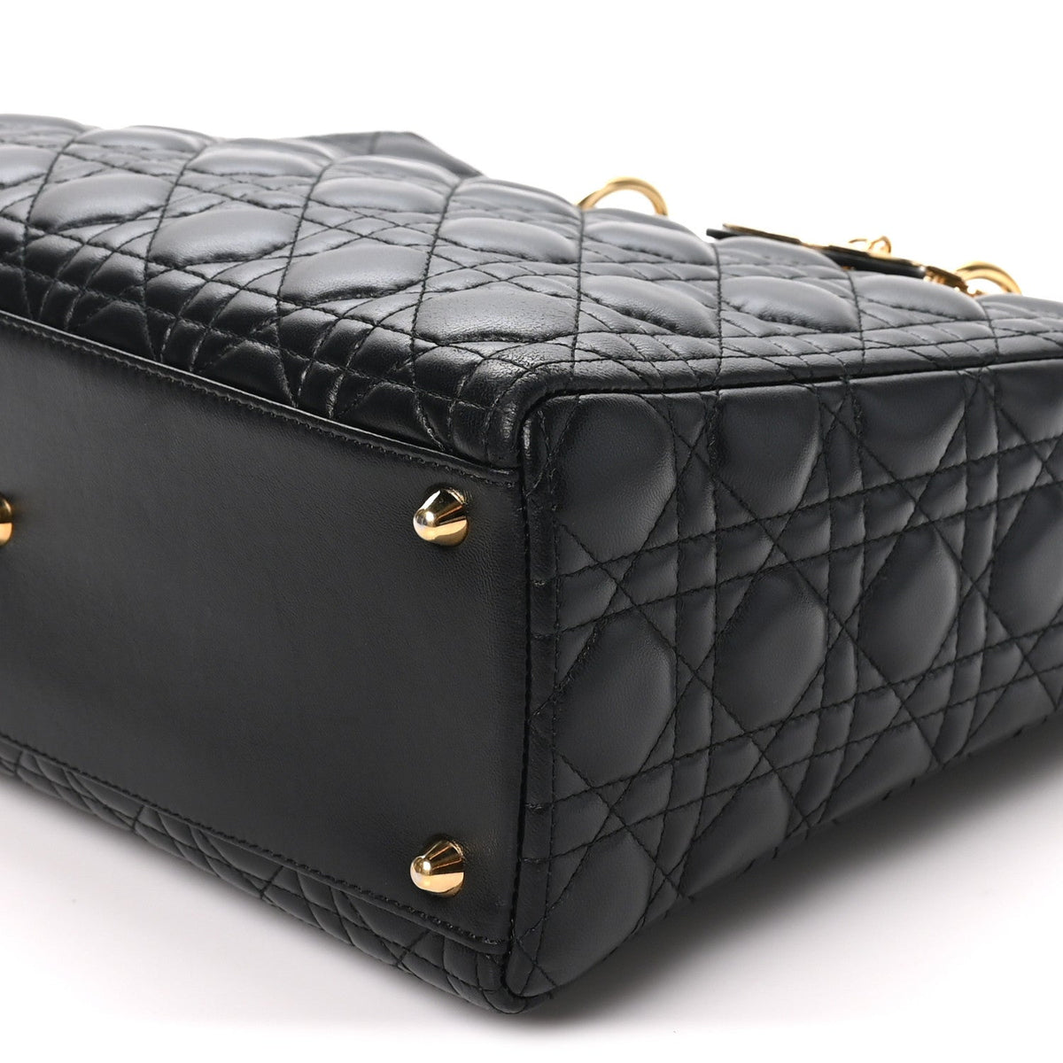 Large Lambskin Handbag - Black