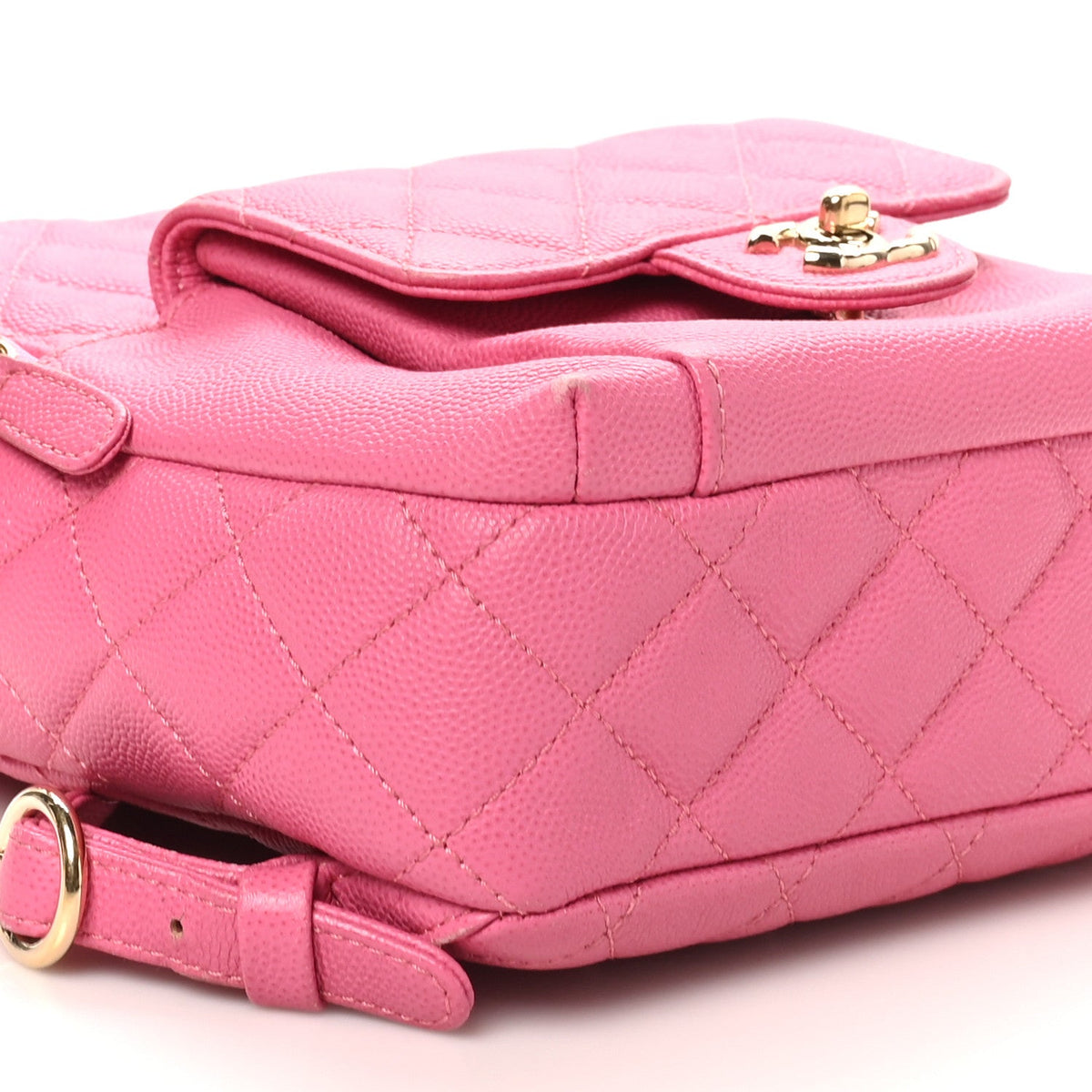 Small Quilted Caviar Backpack - Pink