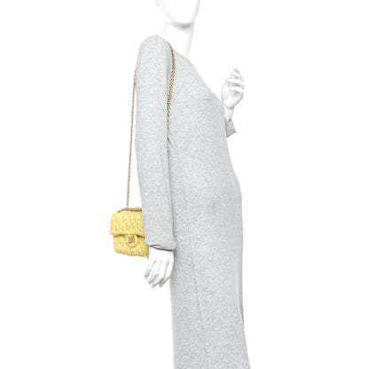 Mini Quilted Flap Shoulder Bag - Yellow