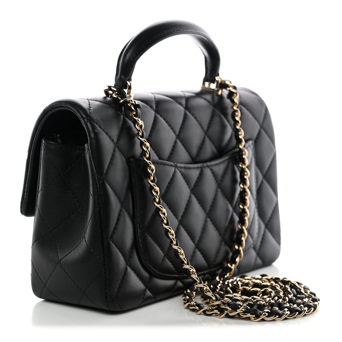 Mini Quilted Lambskin Flap Shoulder Bag - Tan