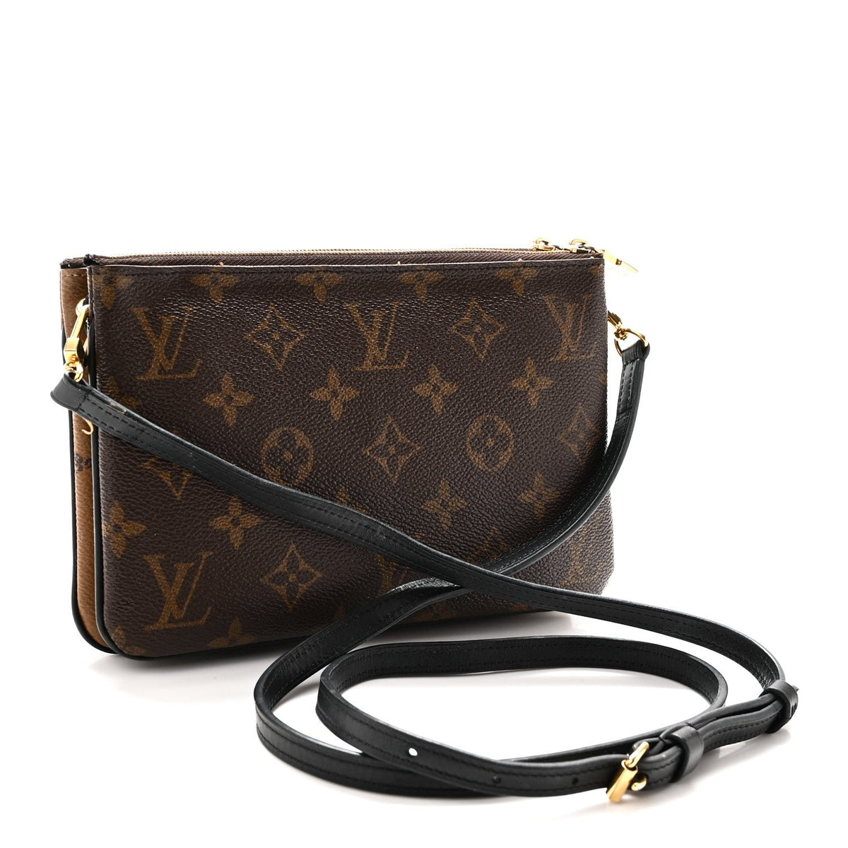 Reverse Monogram Giant Double Zip Pochet Handbag