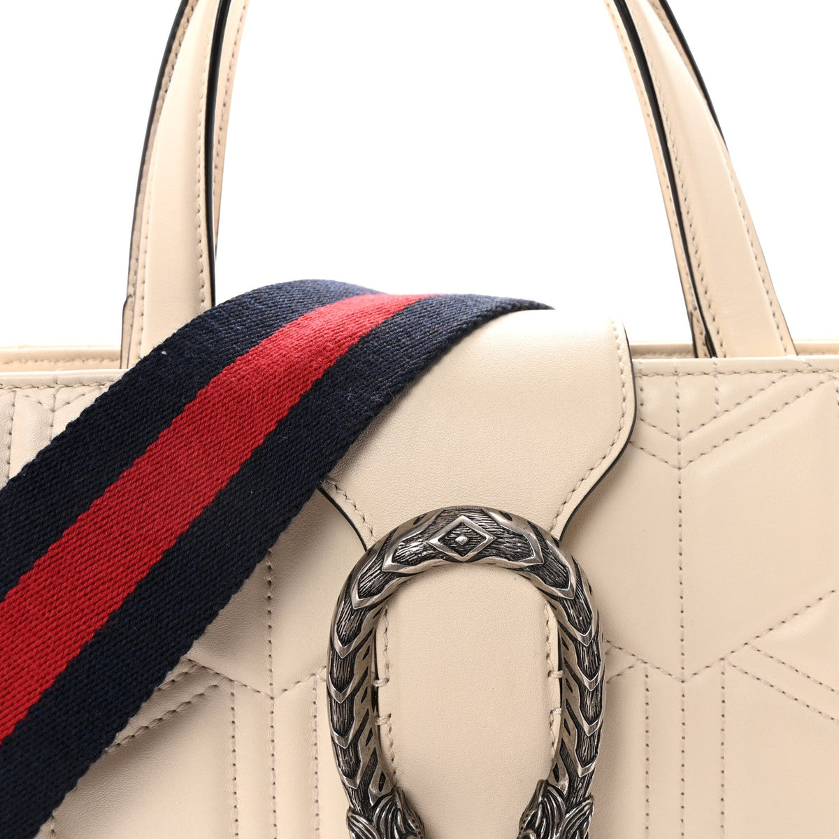Large Quilted Tote Bag - White