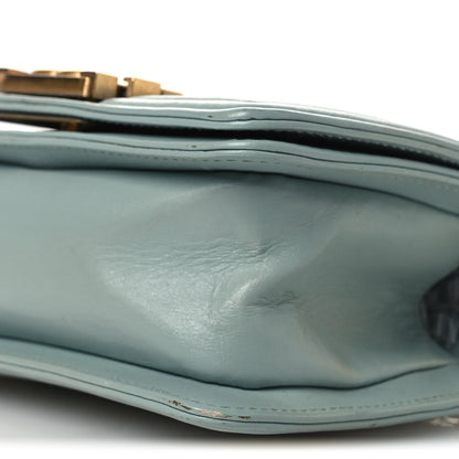 Mini Lambskin Flap Shoulder Bag - Light Blue