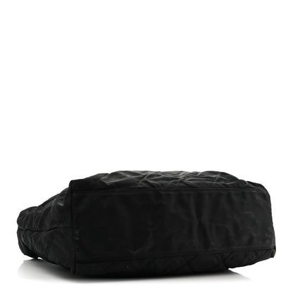 Quilted Nylon Tote Bag - Black