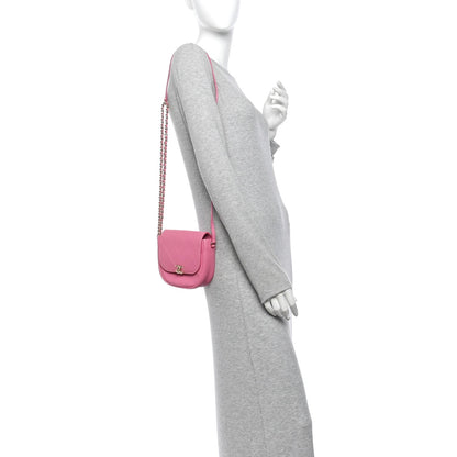 Goatskin Flap Shoulder Bag - Pink