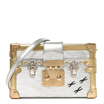 Metallic Epi Petite Malle Silver Handbag