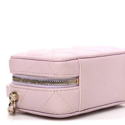 Quilted Caviar Handbag - Pink