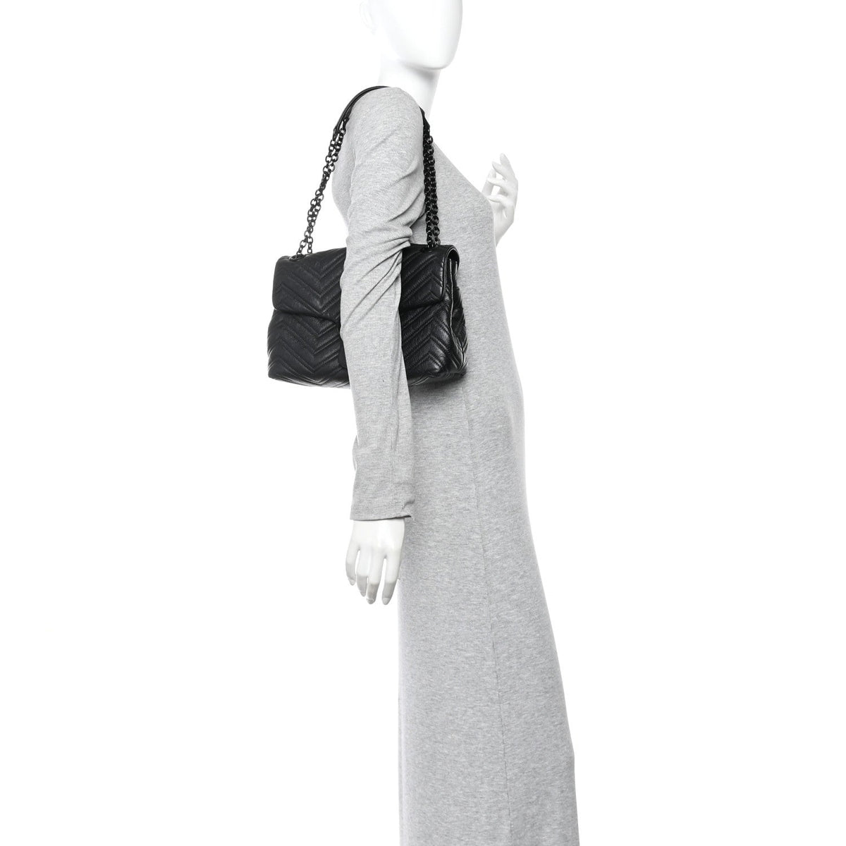 Medium Calfskin Shoulder Bag - Black