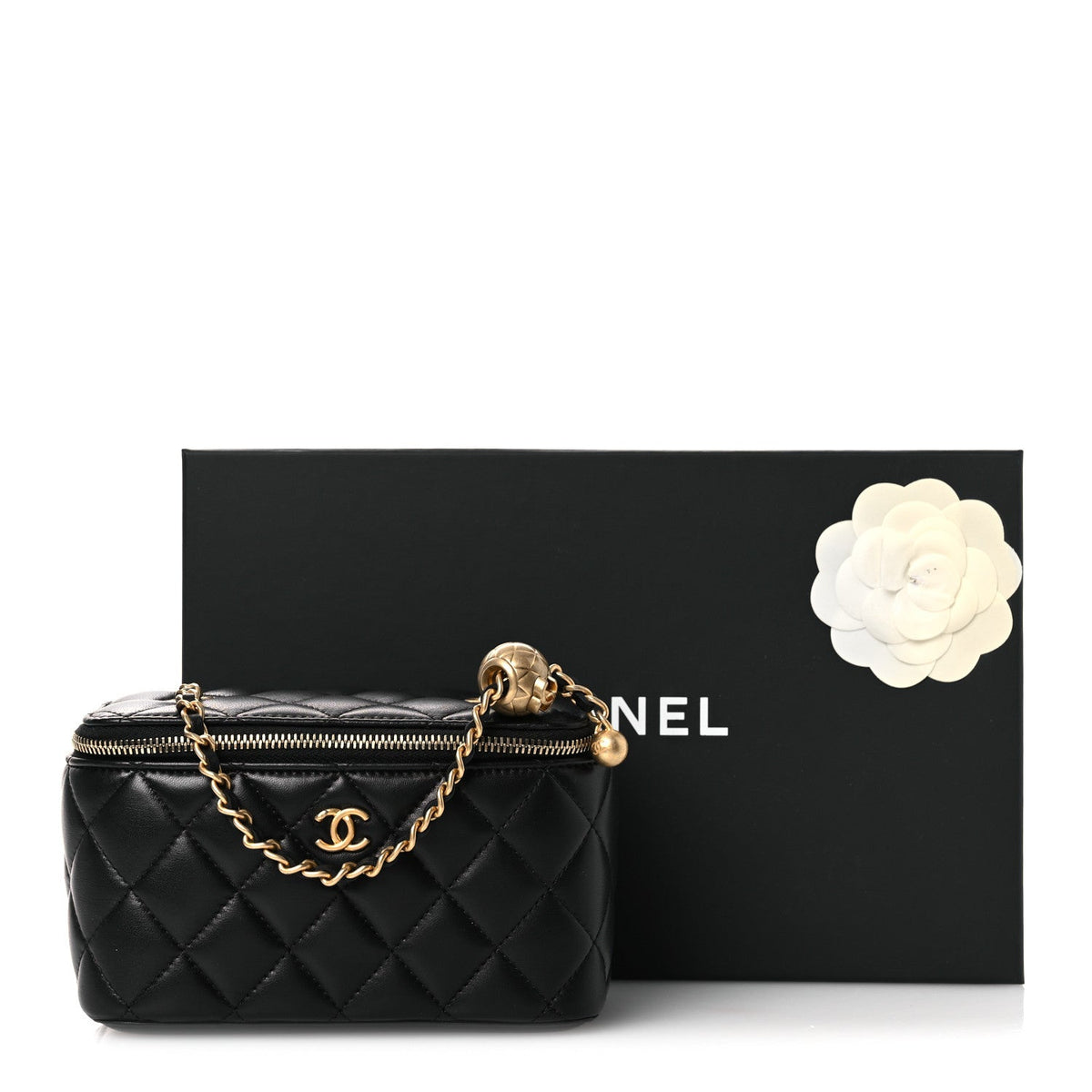 Small Quilted Lambskin Handbag - Black