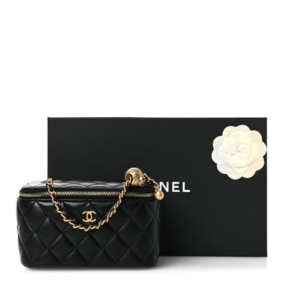 Small Quilted Lambskin Handbag - Black