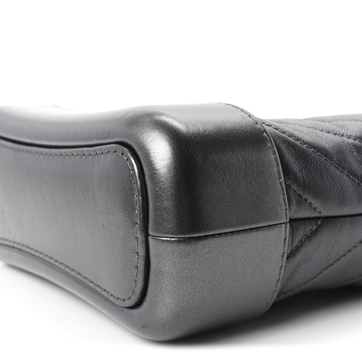 Small Quilted Calfskin Hobo Bag - Grey