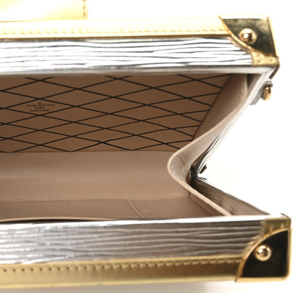 Metallic Epi Petite Malle Silver Handbag