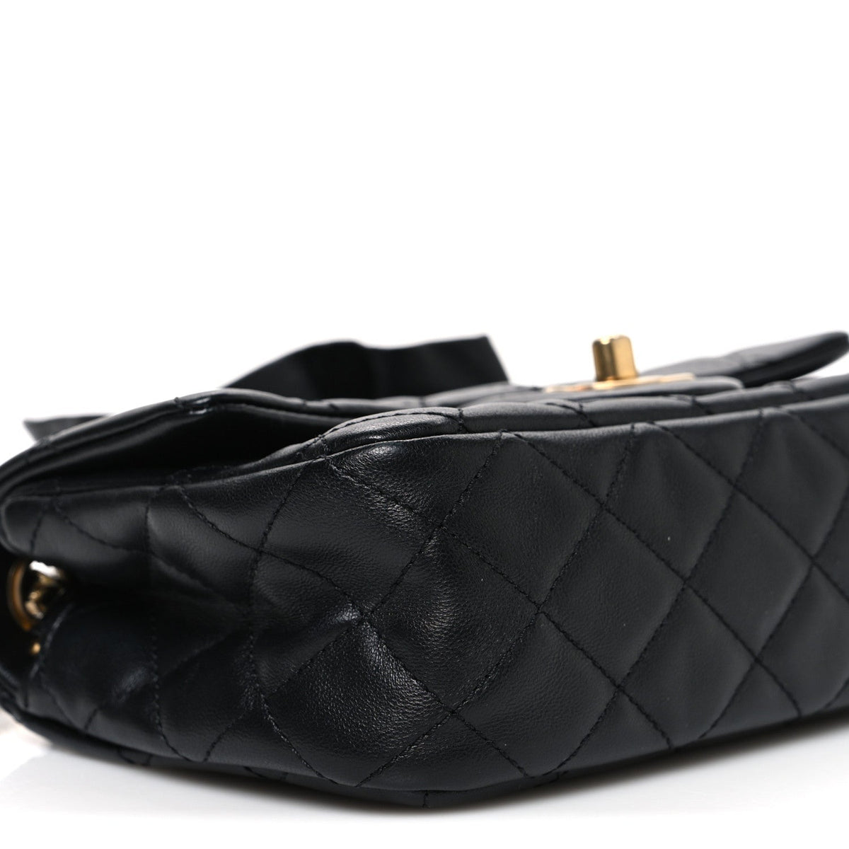 Mini Quilted Lambskin Flap Shoulder Bag - Tan